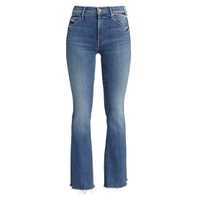 The Weekender Mid-Rise Stretch Flare Fray Jeans