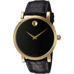 Movado Mens Swiss-Automatic Watch with Leather-Alligator Strap, Black, 22 (Model: 0607007)