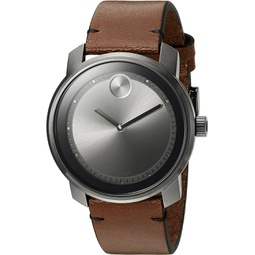 Movado Mens Swiss Quartz Stainless Steel and Brown Leather Casual Watch (Model: 3600366)