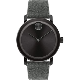 Movado Bold 3600611 Black Ion-Plated Stainless Steel Fabric Leather Mens Watch