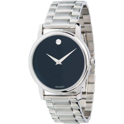 Movado 2100014 Museum Black Dial Silver Stainless Steel Swiss Quartz Mens Watch