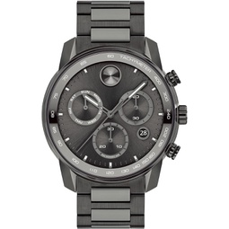 Movado Mens Bold Verso Swiss Quartz Chronograph Watch with Stainless Steel 팔찌, Grey,