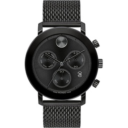 Movado Mens Bold Evolution Swiss Quartz Watch with Stainless Steel Mesh Bracelet, Black