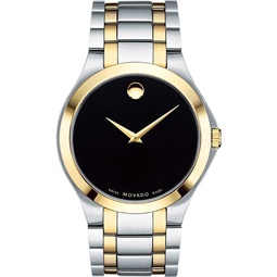 Movado Collection Black Dial Two-Tone Mens Watch 0606896