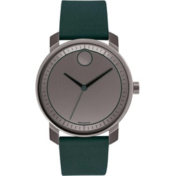 Movado Bold 3600570 Grey Dial Green Leather Band Mens Watch
