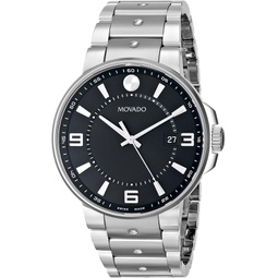 Movado Mens 0606761 SE. Pilot Stainless Steel Watch with Bracelet Band