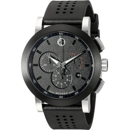Movado Mens 0606545 Museum Perforated Black-Rubber Strap Sport Watch