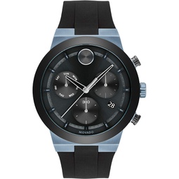Movado Bold Fusion Mens Quartz Stainless Steel and Silicone Strap Casual Watch, Color: Blue (Model: 3600713)
