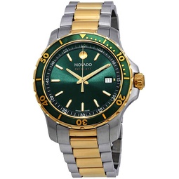 Movado 800 Green Dial Two-Tone Mens Watch 2600147