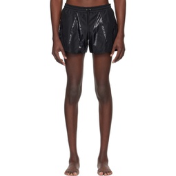 Black Paneled Swim Shorts 241345M208001