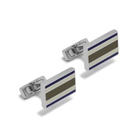 rectangular college stripe cufflinks