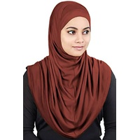 MyBatua Womens 2-Piece Al-Amira Hijab with Under Scarf/Cap/Bonnet in Soft Viscose Jersey, Ready to Wear HJ-129
