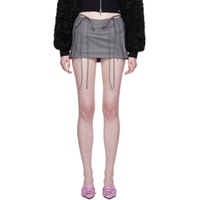 Gray Low Waist Miniskirt 232119F090008