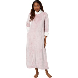 Womens N by Natori Frosted Cashmere Fleece Zip Robe