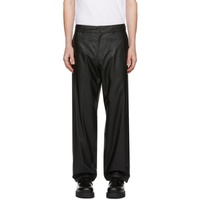 Black Wide Faux-Leather Trousers 241992M189001