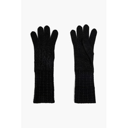 Metallic cashmere-blend gloves