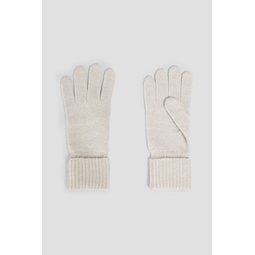 Metallic cashmere-blend gloves