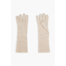 Cable-knit cashmere gloves