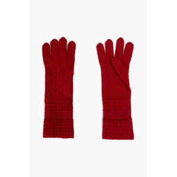 Cable-knit cashmere gloves