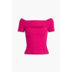 Cutout ribbed cashmere top