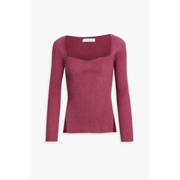 Ribbed cotton and cashmere-blend sweater