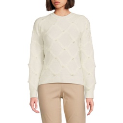 Faux Pearl Crewneck Sweater