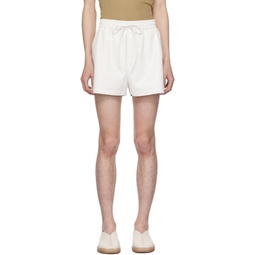 White Amil Vegan Leather Shorts 241845M193006