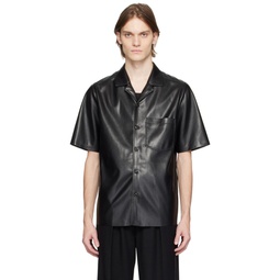 Black BODIL Vegan Leather Shirt 231845M192040