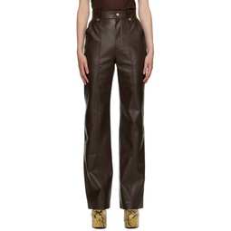 Brown Zelda Regenerated Leather Pants 222845F084000