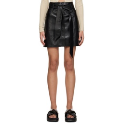 Black Meda Vegan Leather Miniskirt 231845F090004
