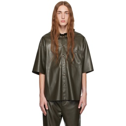 Gray Casmir Vegan Leather Shirt 232845M192018