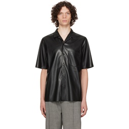 Black Bodil Vegan Leather Shirt 222845M192016