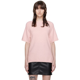 Pink Short Sleeve Sweater 222845F110000