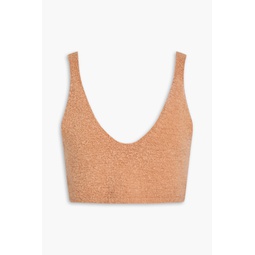 Zosia boucle-knit merino wool-blend bra top