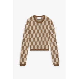 Checked knitted sweater