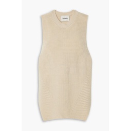 Leela ribbed merino wool and cashmere-blend tank