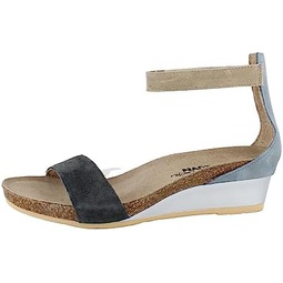 NAOT Footwear Womens Pixie Wedge Sandal with Cork Footbed and Arch Support Footbed - Adjustable Ankle Strap - Comfort and Support - Lightweight and Perfect for Travel - Narrow to M