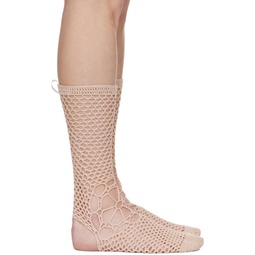 SSENSE Exclusive Beige Crochet Socks 231573F076014