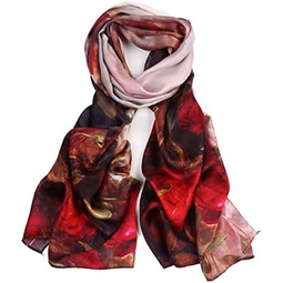 Silk 100% Mulberry Satin for Woman Long Scarf- Rectangular Headscarf & Neck Wraps with Gift Packed