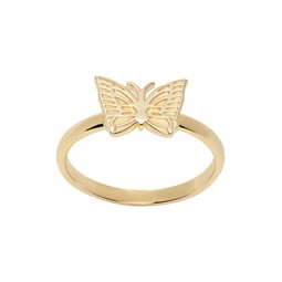Gold Papillon Ring 241821M147000