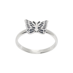 Silver Papillon Ring 241821M147001