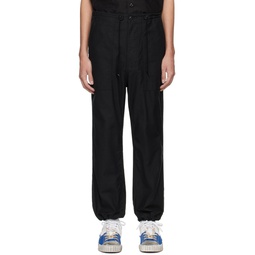 Black String Fatigue Trousers 241821M191006