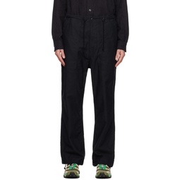 Black String Fatigue Trousers 232821F087000
