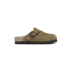 Taupe Suede Clogs 241821M234001