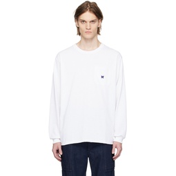 White Crewneck Long Sleeve T Shirt 231821M213012