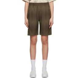 Brown Striped Shorts 231821F088003