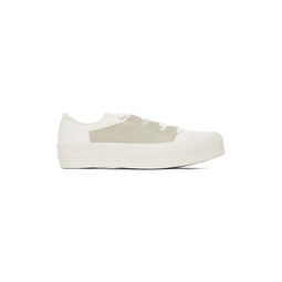 White Asymmetric Ghillie Sneakers 231821M237000