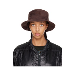 Brown Embroidered Bucket Hat 222821F015004