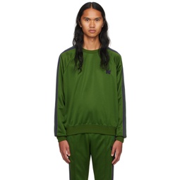Green Embroidered Sweatshirt 232821M204002