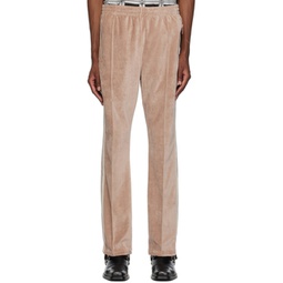 Beige Embroidered Track Pants 231821M190033